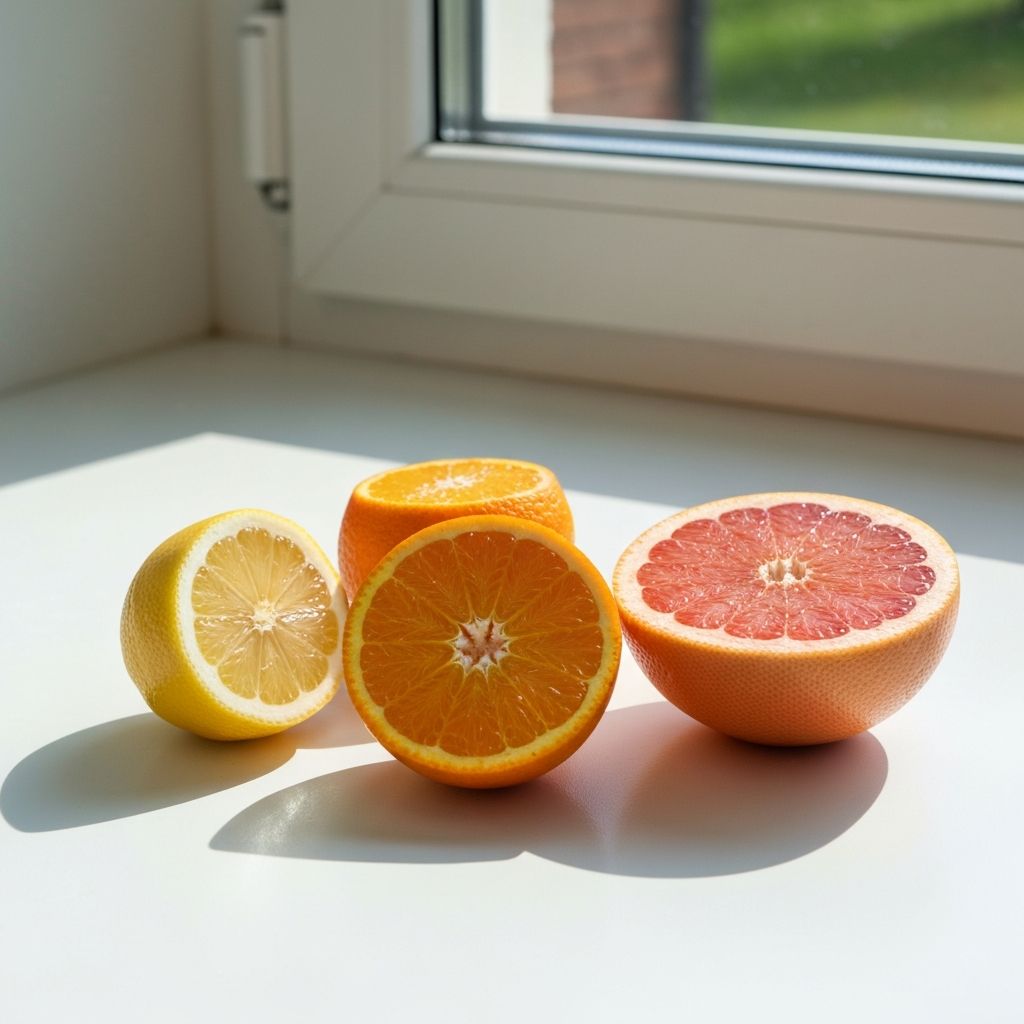 Cytrusy - cytryna, pomarańcza i grapefruit